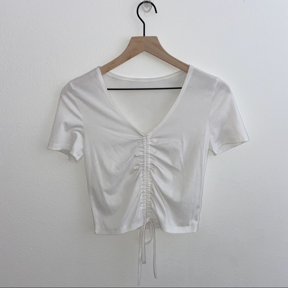 shein white drawstring top